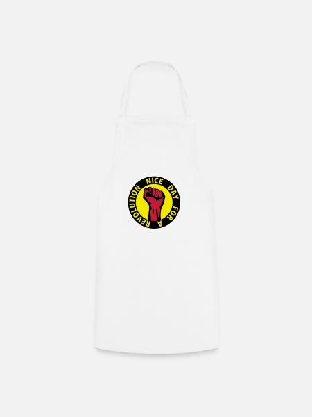 3 colors - nice day for a revolution - against - Cooking Apron - white