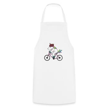 Einhorn Fahrrad Geschenk Radsport Biker fahren. - Kochschürze - Weiß - Vorne - AI Model Male 185 dark (185cm)