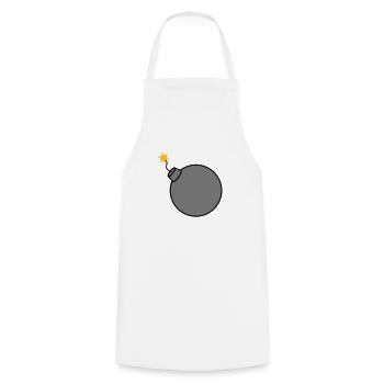 burned round ball sphere circle text b - Cooking Apron - white - Front - AI Model Male 185 dark (185cm)