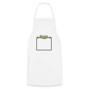 frog shield hide frame text write mau - Cooking Apron - white - Front - AI Model Male 185 dark (185cm)