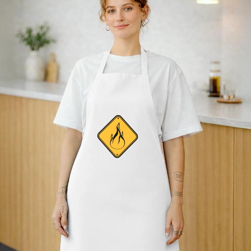 note shield warning caution caution hazard feu Cooking Apron