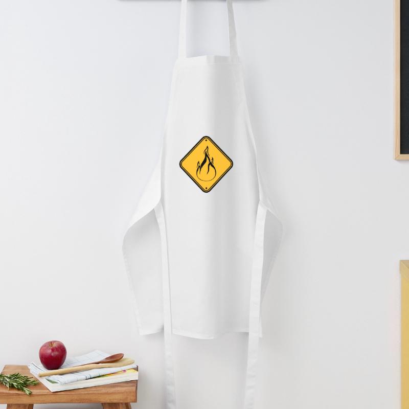note shield warning caution caution hazard feu Cooking Apron