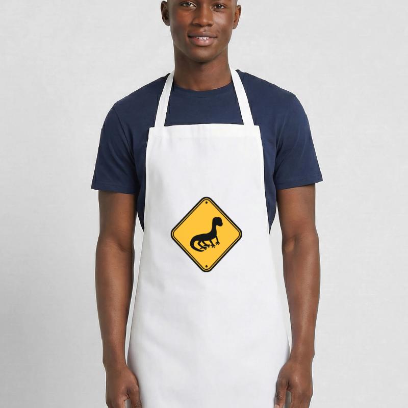 warning caution caution note shield silhouette Cooking Apron