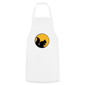 lune nuit soleil cercle rond logo silhouette noir - Tablier de cuisine - blanc - Devant - AI Model Male 185 dark (185cm)