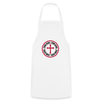 circle stamp round team church symbol cross jesus - Cooking Apron - white - Front - AI Model Male 185 dark (185cm)