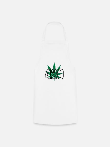 420 Cannabis - Kochschürze - Weiß