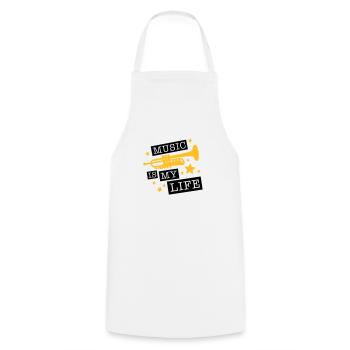 trompete_music_is_life_ge2 - Tablier de cuisine - blanc - Devant - AI Model Male 185 dark (185cm)