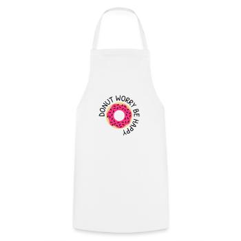 Donut worry be happy - Cooking Apron - white - Front - AI Model Male 185 dark (185cm)