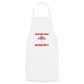 Enfin retraité !!! - Cooking Apron - white - Front - AI Model Male 185 dark (185cm)