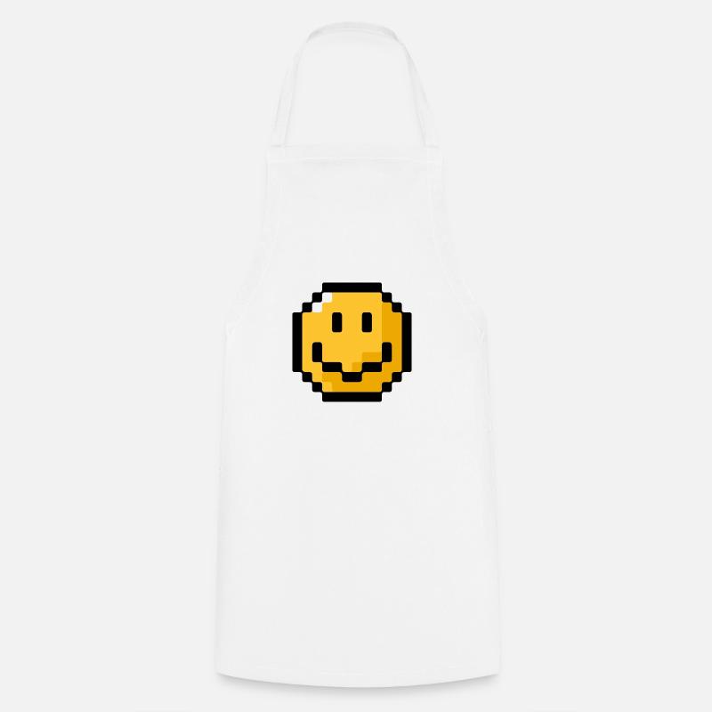 Smiley pixel - Kochschürze - Weiß