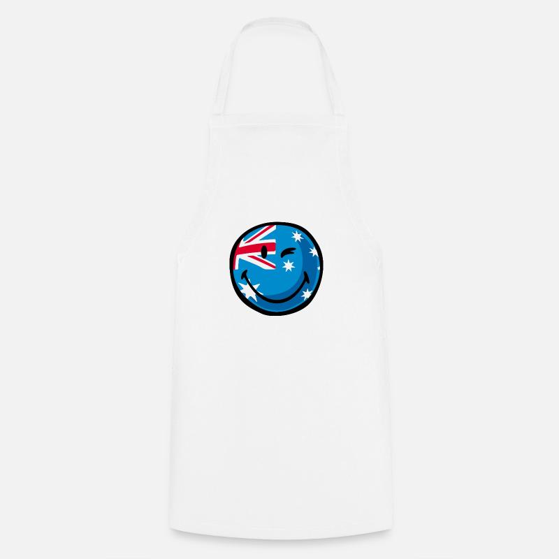 Smiley Flag Australia - Kochschürze - Weiß