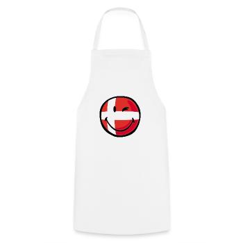 Smiley Flag Denmark - Kochschürze - Weiß - Vorne - AI Model Male 185 dark (185cm)