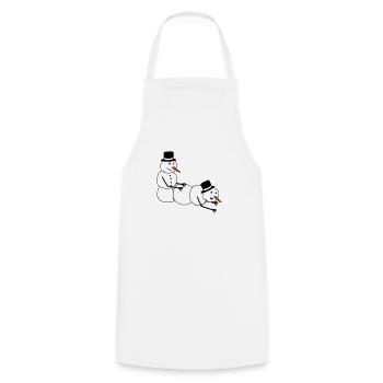 snowman sex fuck pollen doggy style from behind - Cooking Apron - white - Front - AI Model Male 185 dark (185cm)