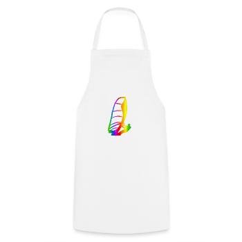 Bunter Windsurfen Regenbogen - Kochschürze - Weiß - Vorne - AI Model Male 185 dark (185cm)
