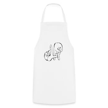 los_angeles_handzeichen - Kochschürze - Weiß - Vorne - AI Model Male 185 dark (185cm)