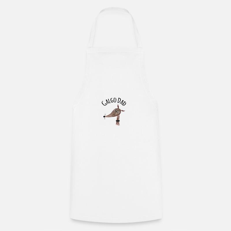 Galgo Dad 5 brindle Galgo - Cooking Apron - white