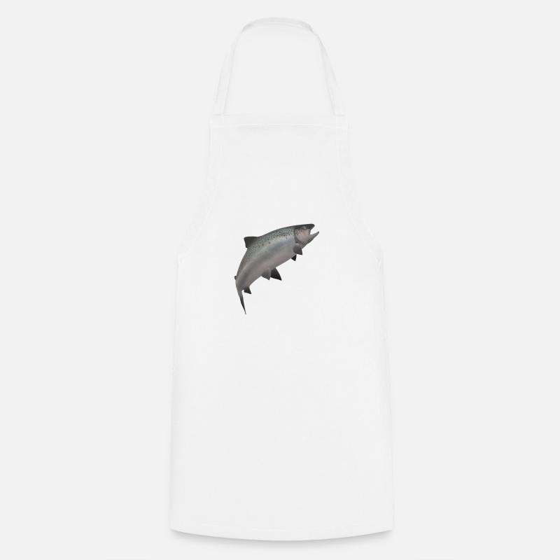 3D salmon - Cooking Apron - white