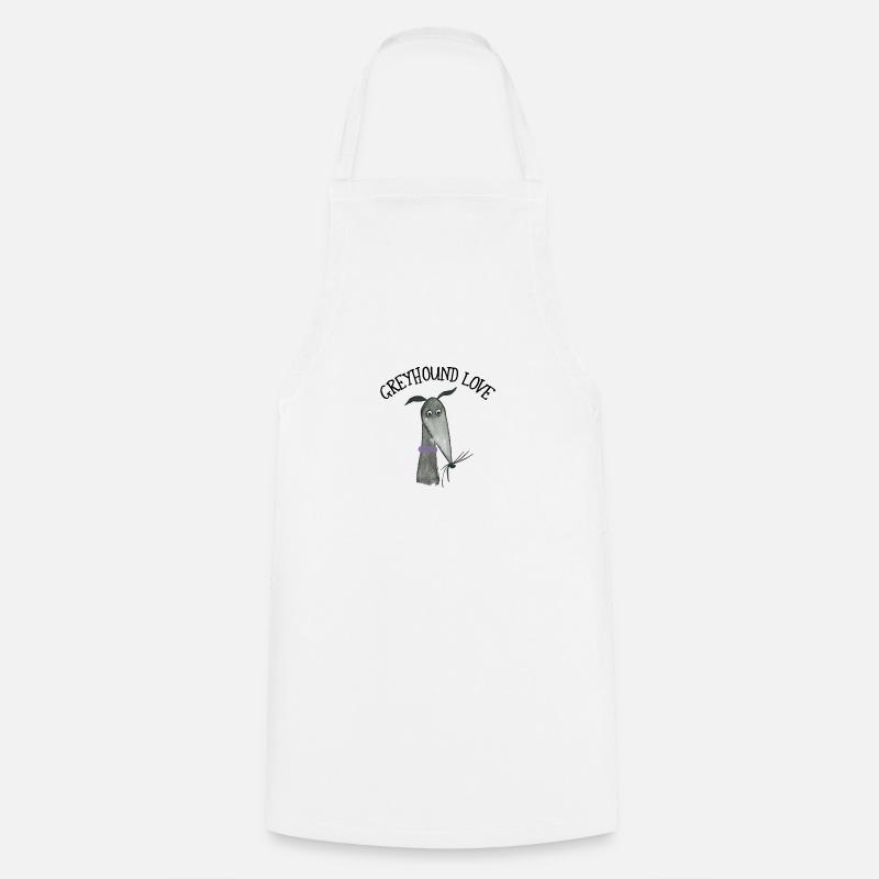 Greyhound Love black greyhound - Cooking Apron - white