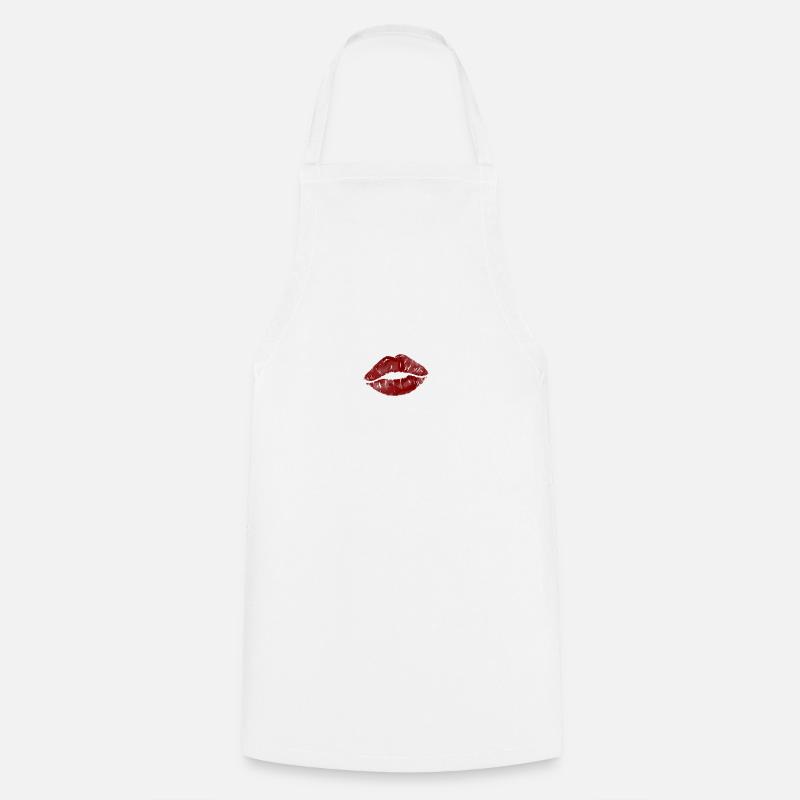 lipstick - Cooking Apron - white