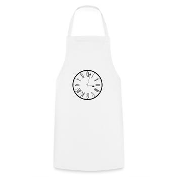 Time is ticking. - Cooking Apron - white - Front - AI Model Male 185 dark (185cm)