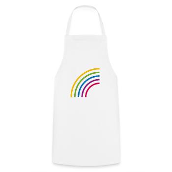 HALBER REGENBOGEN LINIEN - Kochschürze - Weiß - Vorne - AI Model Male 185 dark (185cm)