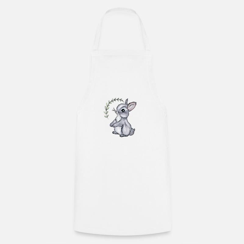 Bébé lapin Illustration aquarelle - Tablier de cuisine - blanc