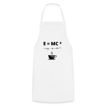 E= MC², Energie = Milch x Kaffee ² Geschenkhumor - Kochschürze - Weiß - Vorne - AI Model Male 185 dark (185cm)