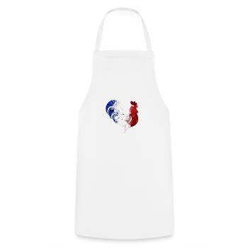 Rooster France Football - Cooking Apron - white - Front - AI Model Male 185 dark (185cm)