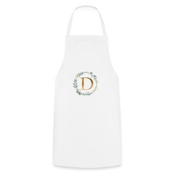 Personnalisable Monogramme D Couronne Botanique - Tablier de cuisine - blanc - Devant - AI Model Male 185 dark (185cm)
