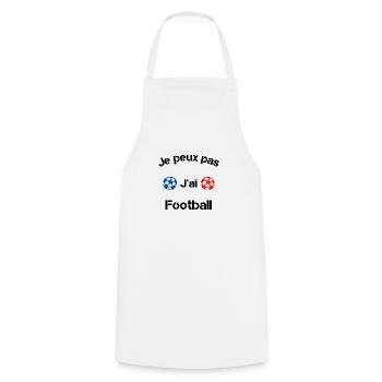 Je peux pas j'ai football - Tablier de cuisine - blanc - Devant - AI Model Male 185 dark (185cm)