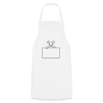 Shield with mouse - Cooking Apron - white - Front - AI Model Male 185 dark (185cm)