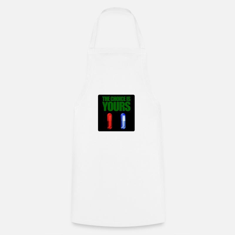 Matrix red or blue pill - Cooking Apron - white