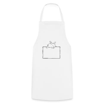 Rabbit sleeps shield - Cooking Apron - white - Front - AI Model Male 185 dark (185cm)