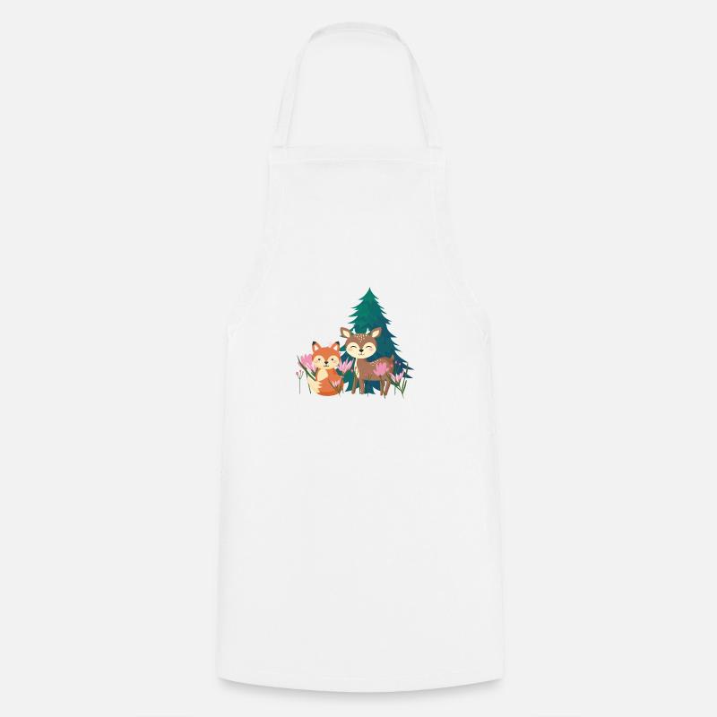 cute forest animals - Cooking Apron - white
