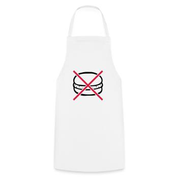 Forbidden to eat burgers - Cooking Apron - white - Front - AI Model Male 185 dark (185cm)