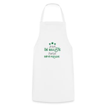 Je suis bouliste parfait enfin presque - Tablier de cuisine - blanc - Devant - AI Model Male 185 dark (185cm)