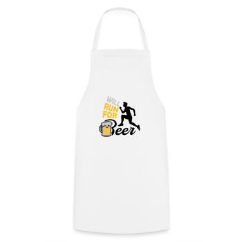 Run for Beer - Cooking Apron - white - Front - AI Model Male 185 dark (185cm)