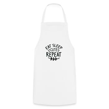 Manger dormir mignon Répéter - Tablier de cuisine - blanc - Devant - AI Model Male 185 dark (185cm)