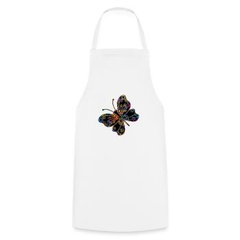 Schmetterling - Kochschürze - Weiß - Vorne - AI Model Male 185 dark (185cm)