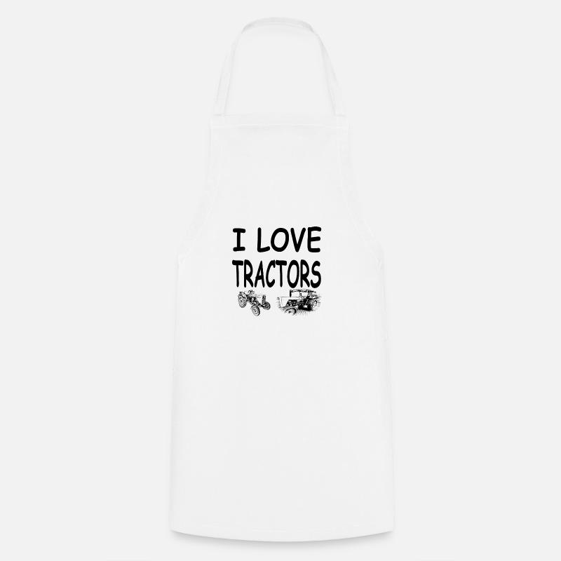Tractor - Cooking Apron - white