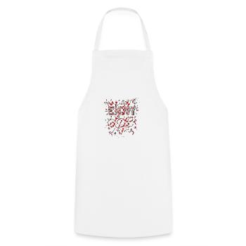 Pensez en dehors des sentiers battus pensées positives heureuses - Tablier de cuisine - blanc - Devant - AI Model Male 185 dark (185cm)