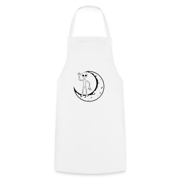Standing Moon Alien fait signe - Tablier de cuisine - blanc - Devant - AI Model Male 185 dark (185cm)