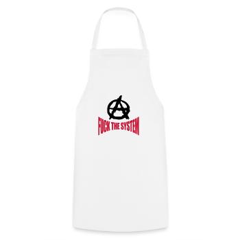 Fuck the system anarchy - Cooking Apron - white - Front - AI Model Male 185 dark (185cm)