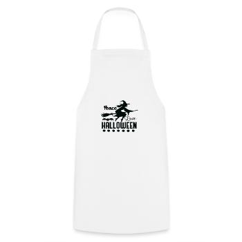 Peace Love Halloween - Cooking Apron - white - Front - AI Model Male 185 dark (185cm)