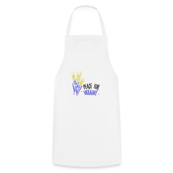 peace for uraine - Cooking Apron - white - Front - AI Model Male 185 dark (185cm)