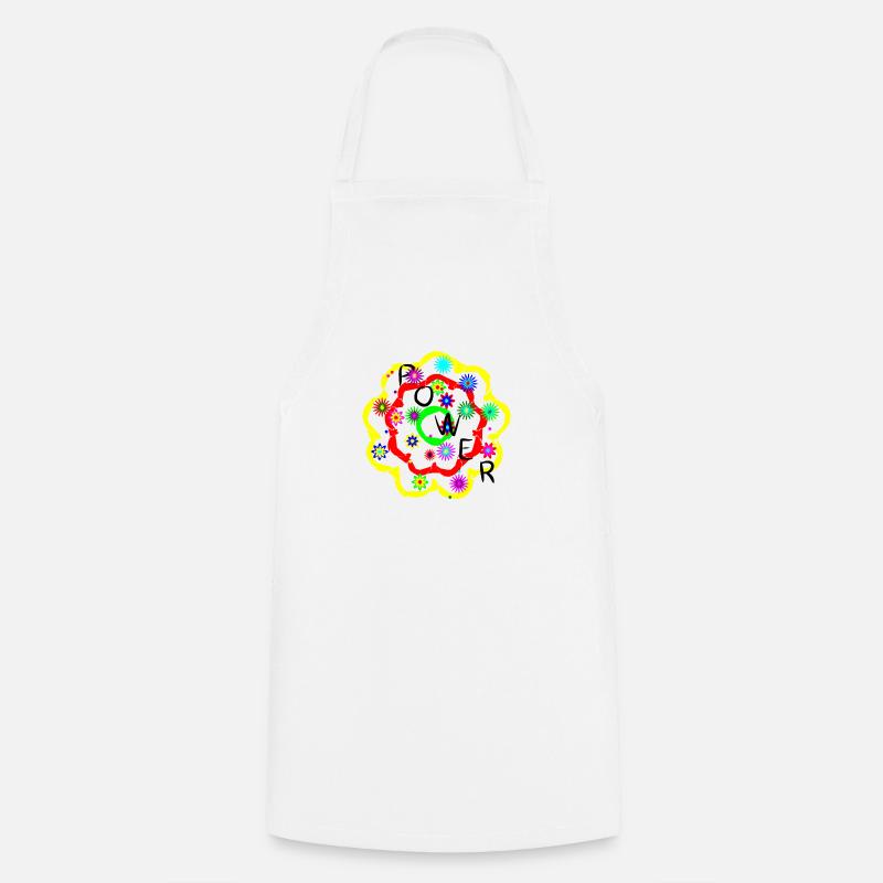 FlowerPower - Kochschürze - Weiß