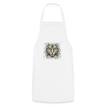Tiger - Cooking Apron - white - Front - AI Model Male 185 dark (185cm)