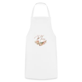 team de la Mariée evjf t-shirt assorti floral - Tablier de cuisine - blanc - Devant - AI Model Male 185 dark (185cm)