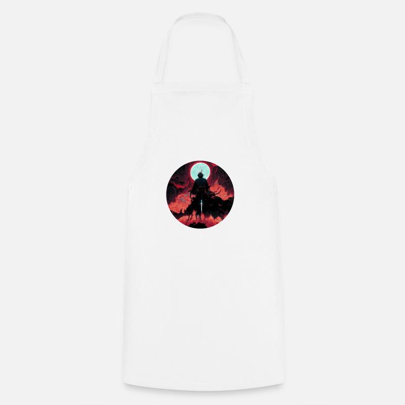 Guerrier du diable avec épée blanche - Tablier de cuisine - blanc