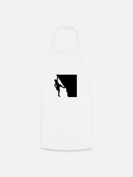 Silhouette d’alpiniste d’escalade - Tablier de cuisine - blanc